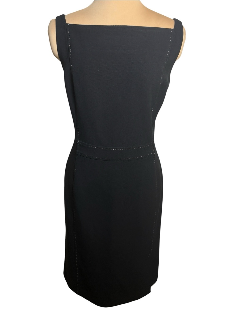 Lilly Pulitzer Black Sheath Dress Bateau Neck Pink Contrast Stitching Size 10